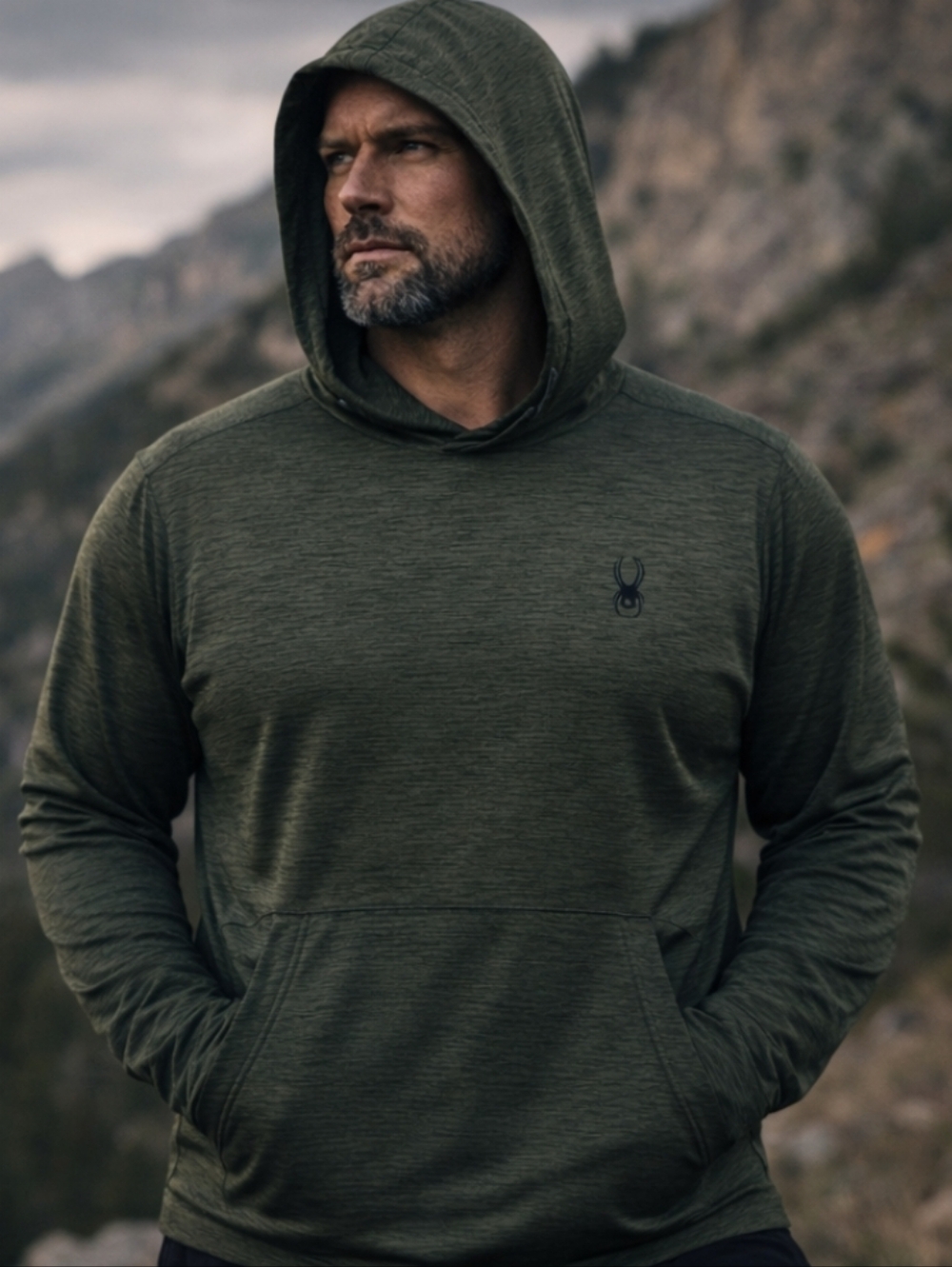 Spyder Active Hoodie Men 2X XXL Green Performance Lightweight Stretch Athletic